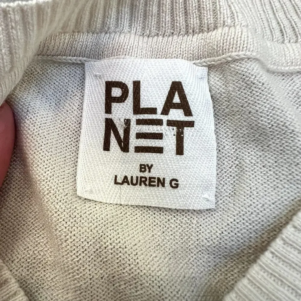 Planet BY Lauren G Sweater Asymmetrical Crop Oversize Peru Modal Pima One Size